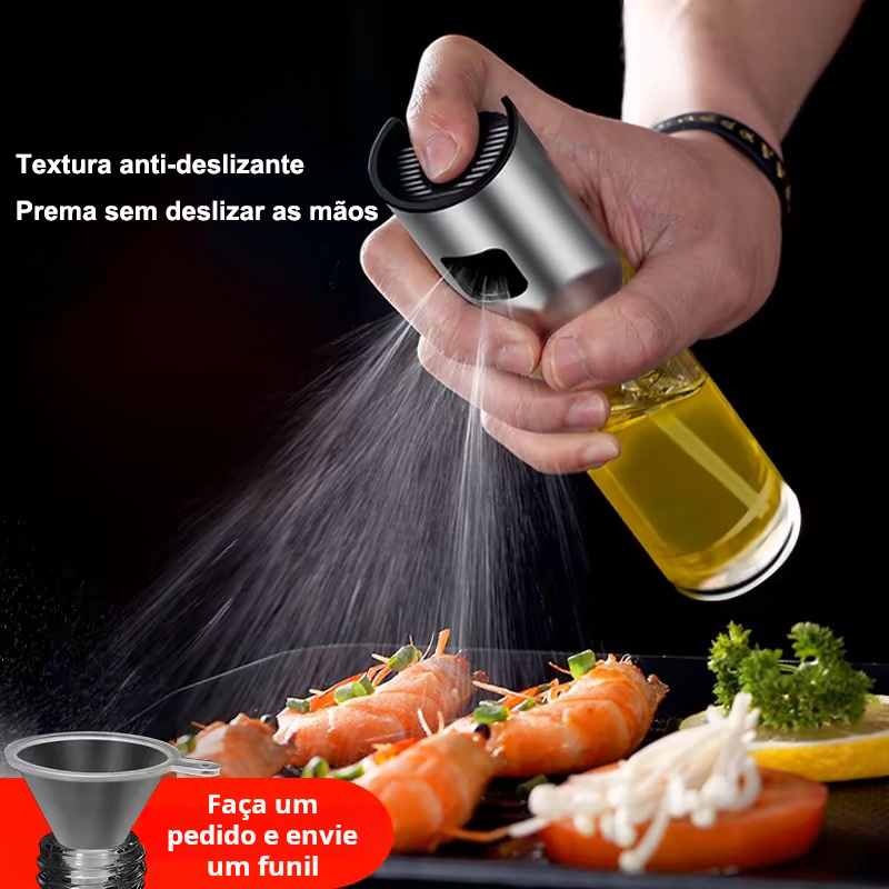Pulverizador Azeite Vinagre Spray 100ml garrafa de spray de vidro de aço inoxidável cozinha salada em Oferta na Shopee