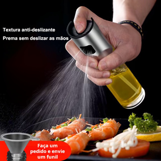 Pulverizador Azeite Vinagre Spray 100ml garrafa de spray de vidro de aço inoxidável cozinha salada em Oferta na Shopee