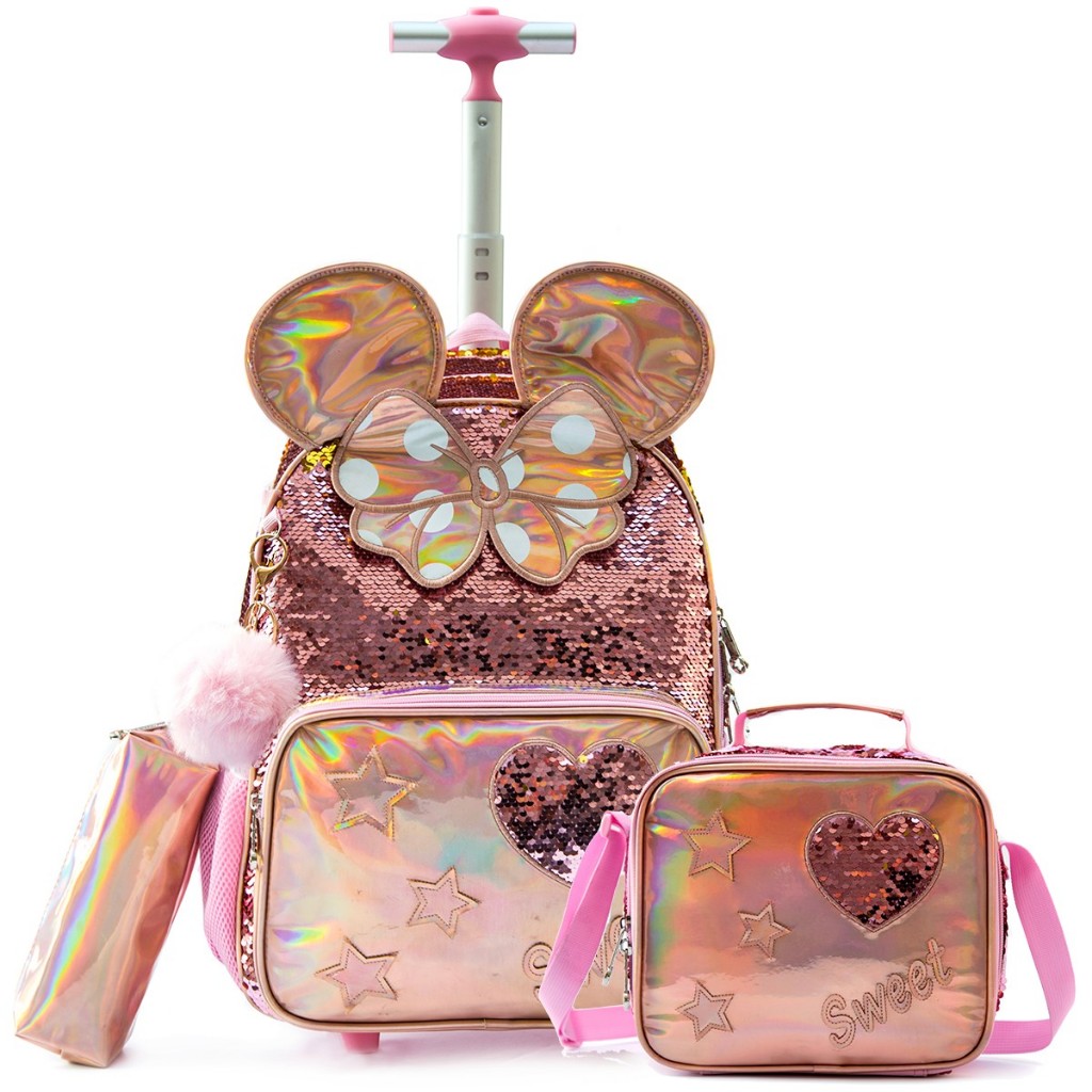 Mochila Infantil Menino Menina Escolar Mochilas Rodinha Mochila Bordo Kit Casual Infantis Rato fofo em Oferta na Shopee