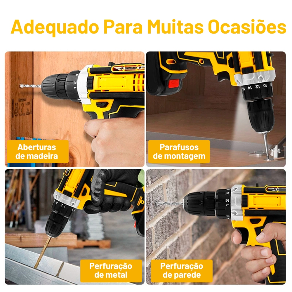 Parafusadeira e Furadeira de Impacto Elétrica Bivolt sem Fio — foto 7