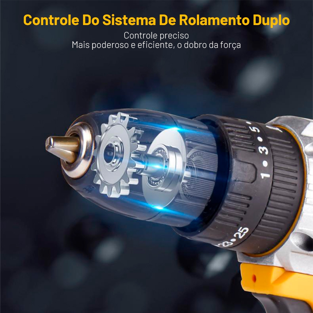 Parafusadeira e Furadeira de Impacto Elétrica Bivolt sem Fio — foto 9