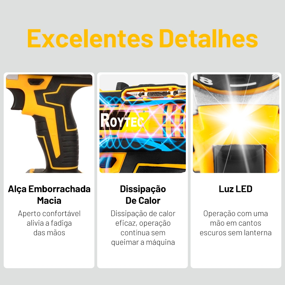 Parafusadeira e Furadeira de Impacto Elétrica Bivolt sem Fio — foto 5