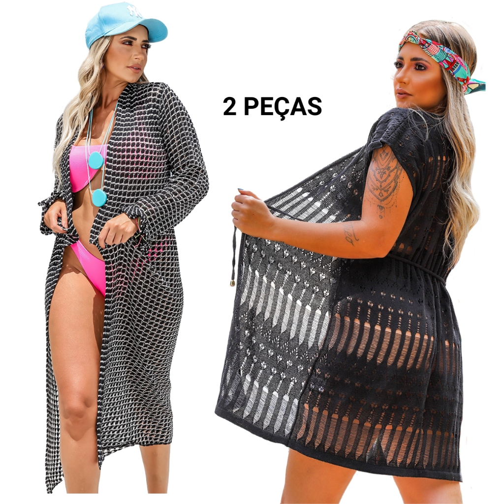Kit Saida Praia Longa Maxi Flare + Saida Praia Regata