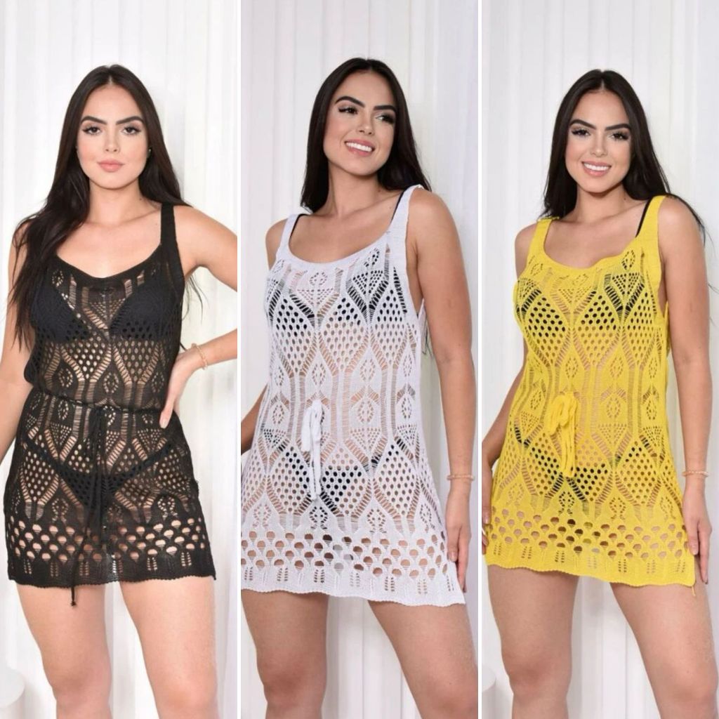 Kit 3 Saída de Praia Regata Rendada/ Traje Banho Oferta Top Oferta