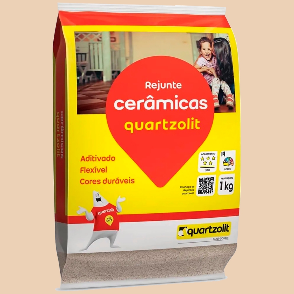 Kit com 15kg Rejunte Cerâmicas Bege Quartzolit