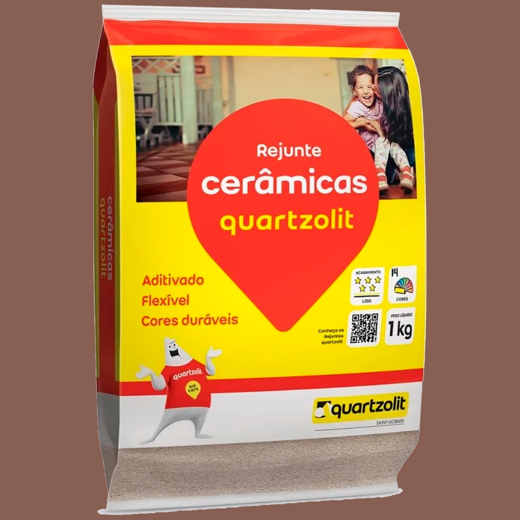 Kit com 15kg Rejunte Cerâmicas Marrom Cafe Quartzolit