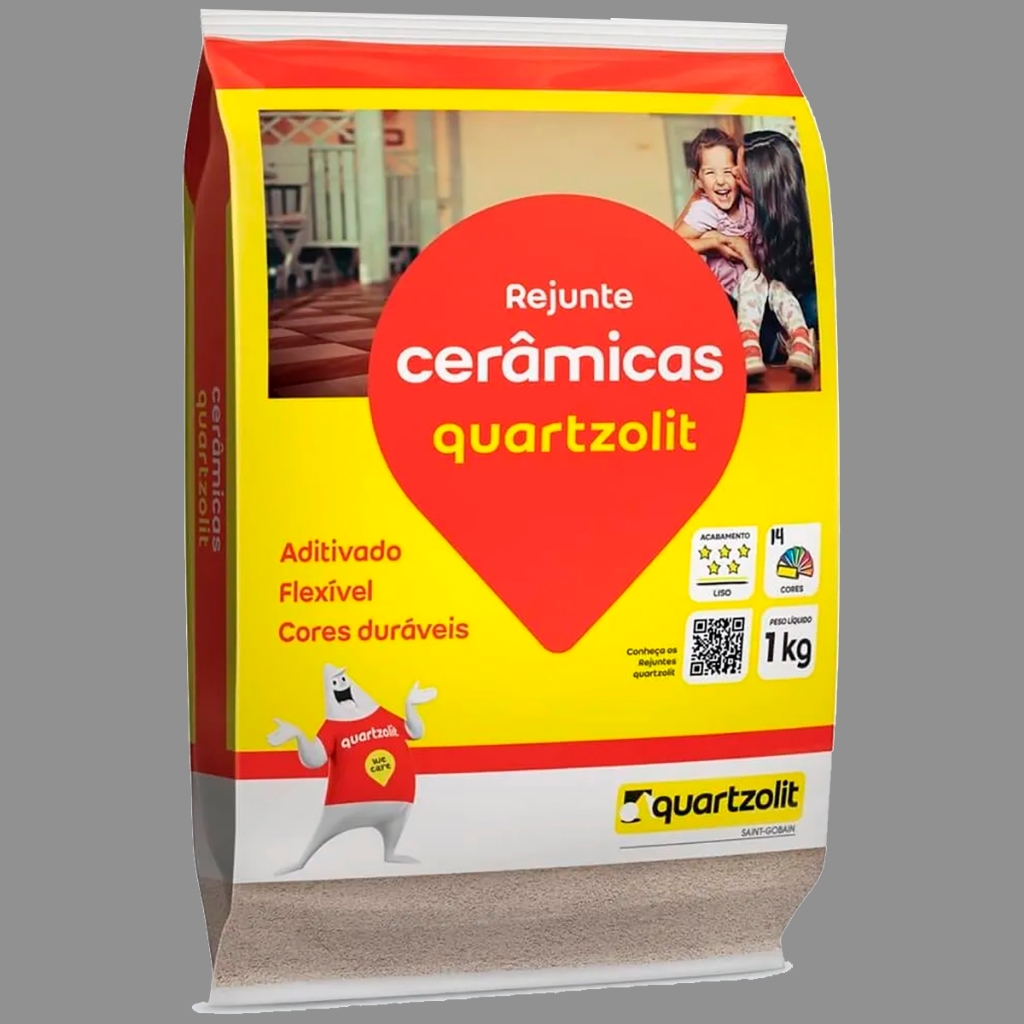 Kit com 15kg Rejunte Cerâmicas Cinza Artico Quartzolit