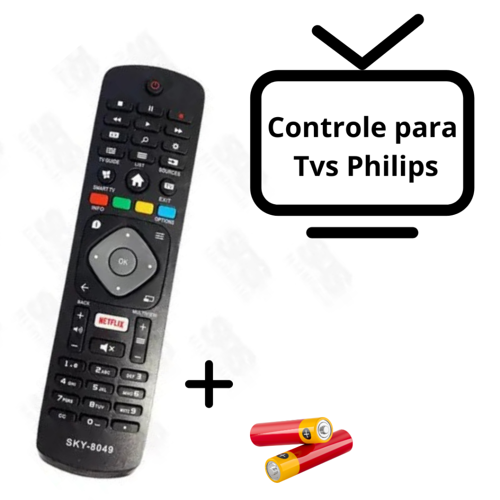 Controle Tv Philips Smart com Netflix 8049 em Oferta na Shopee