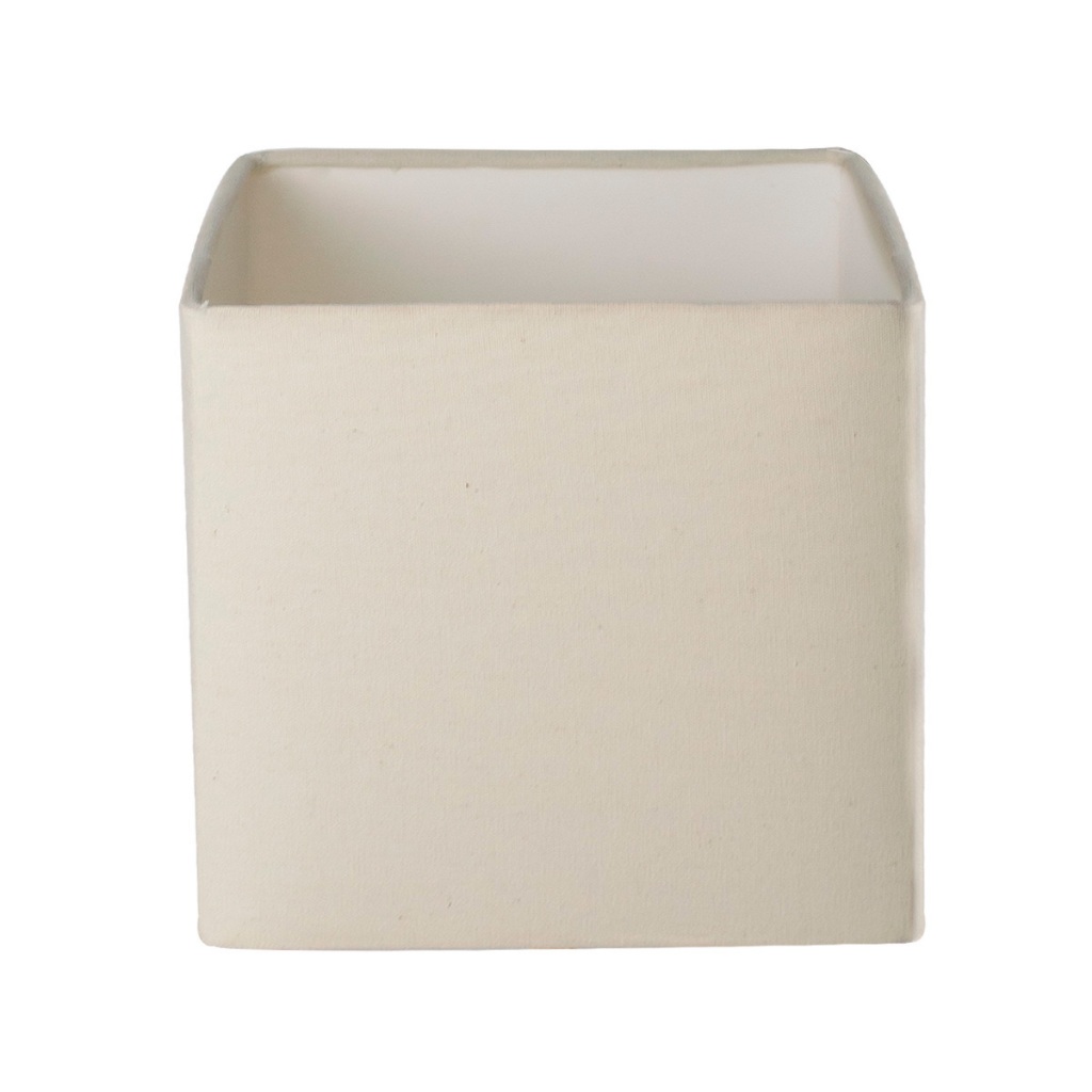 Cúpula de Abajur luminária Quadrada 20x20x20cm Tecido algodão Soquete Nacional E27 Ref 42 Cor bege preto branco
