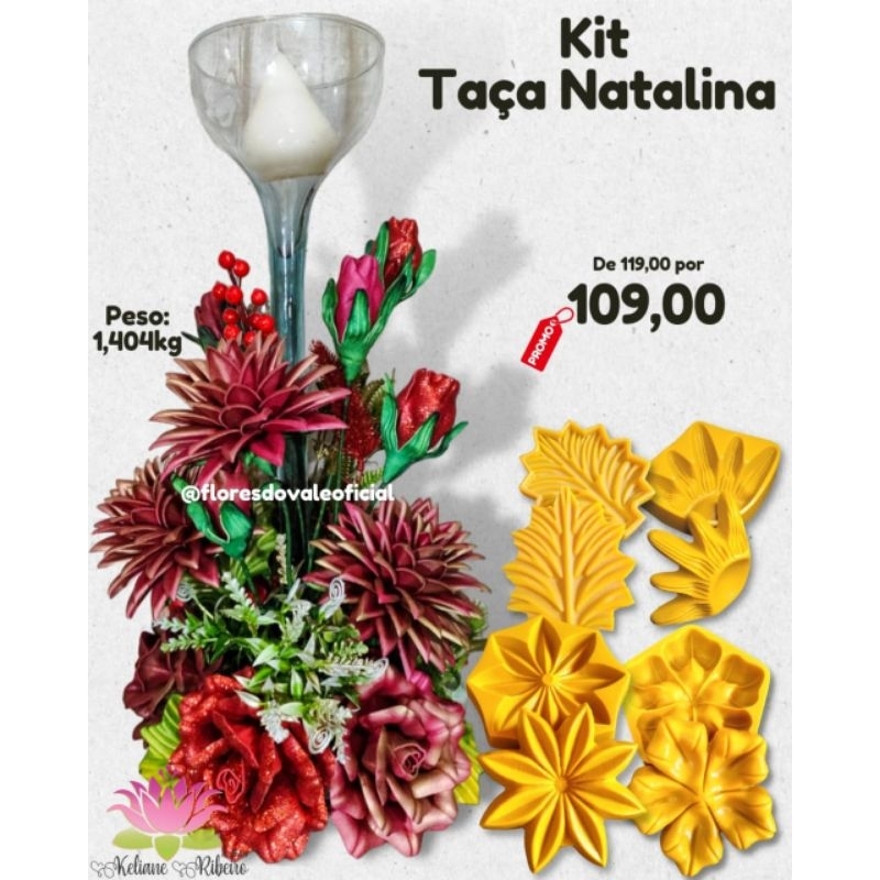 FRISADOR EM RESINA KIT TAÇA NATALINA
