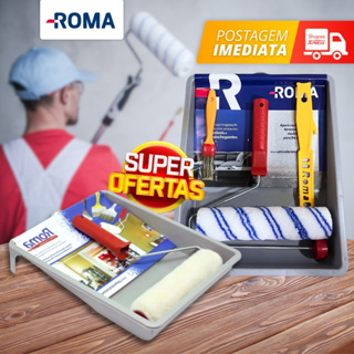 Kit Jogo de Pintura 3 a 5 Peças Rolo - Bandeja - Misturador de Tinta - Bandeja Roma em Oferta na Shopee