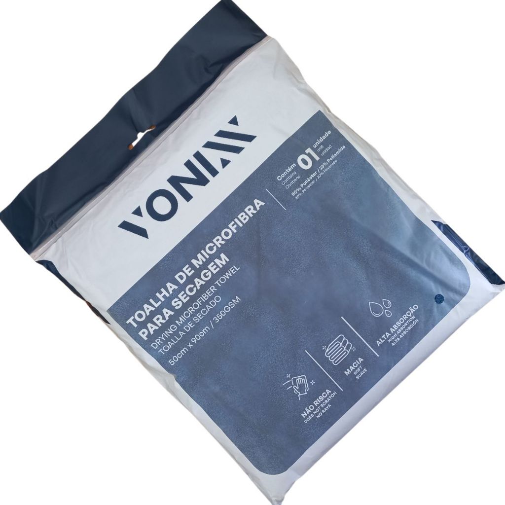 Toalha Microfibra Secagem Automotiva 50x90cm 350GSM Vonixx em Oferta na Shopee