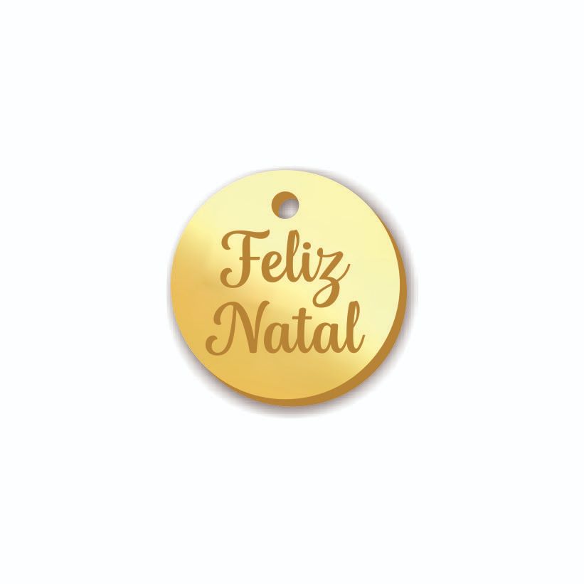 Tags de Natal em Acrílico Espelhado - 50 Peças com Mensagem "Feliz Natal"