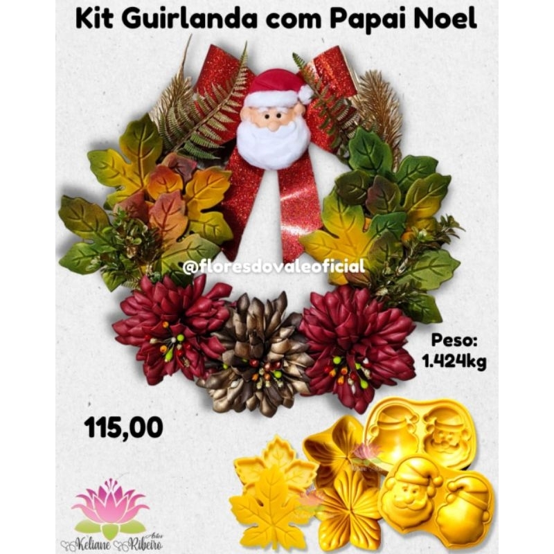 FRISADOR EM RESINA KIT GUIRLANDA COM PAPAI NOEL