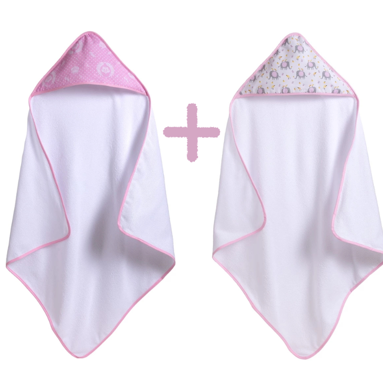 Kit 2 toalhinhas para bebê estampas femininas antialergico