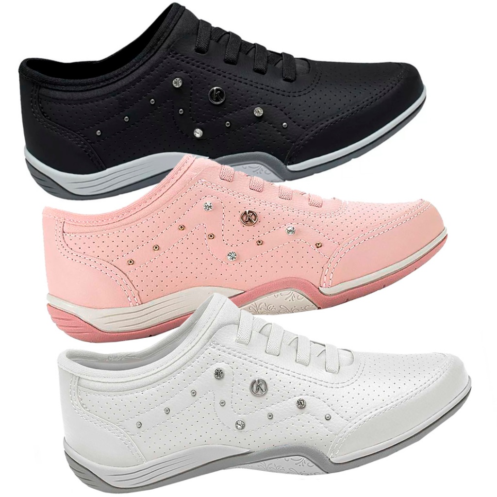 Tenis Feminino Casual Com Brilho Kolosh C3683 - Women Shoes
