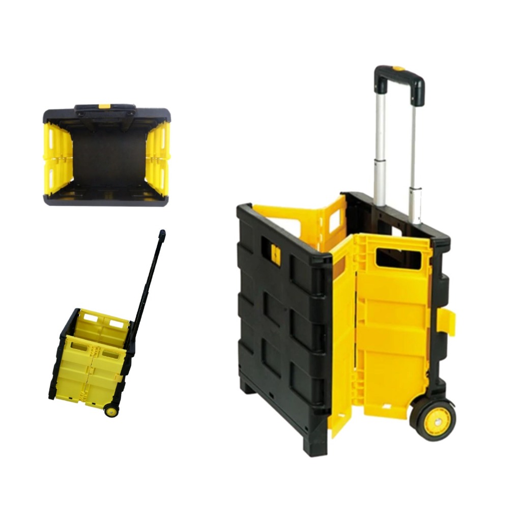 Carrinho Multiuso 25kg Portátil Com Cesto Dobrável Para Compras e Ferramentas