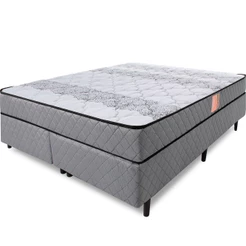 Cama Box com Colchão Queen Ortopédico Firme Espuma D33 Antialérgico - BF Colchões