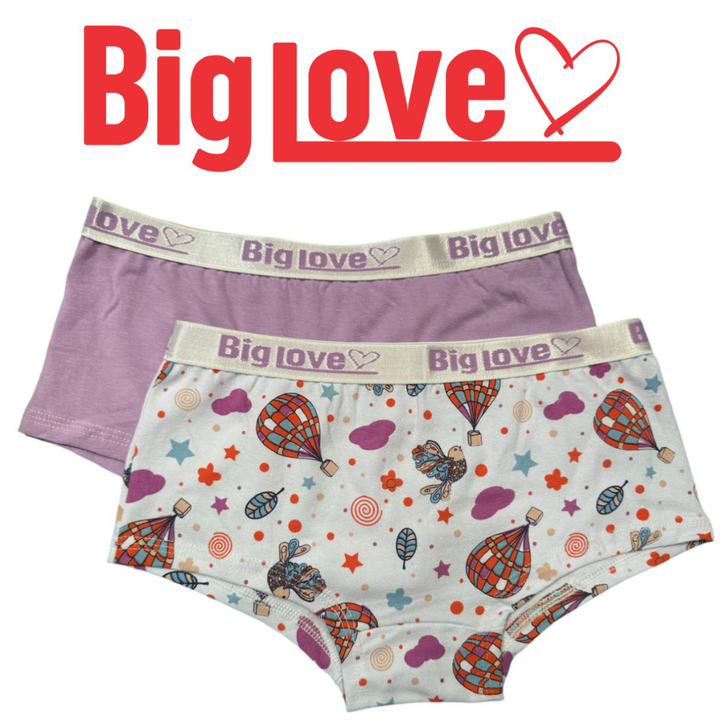 Kit com 10 ou 5 Calcinha BIG LOVE Box Feminina  Juvenil algodão ( cotton ) menina moça Ref065 em Oferta na Shopee