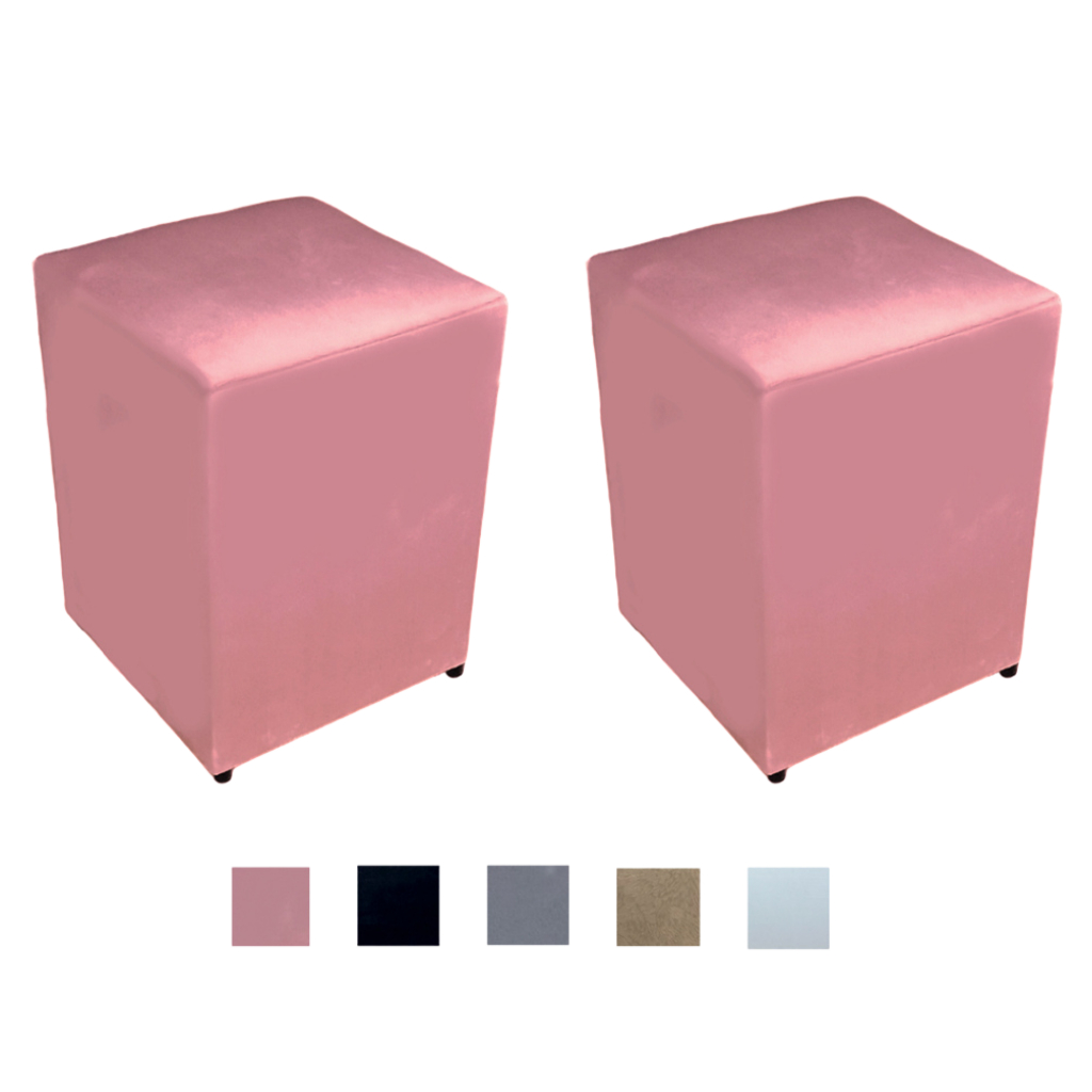 Puff Quadrado Decorativo Várias Cores Tecido Suede Puff Decoração Sala Quarto Conforto E Qualidade