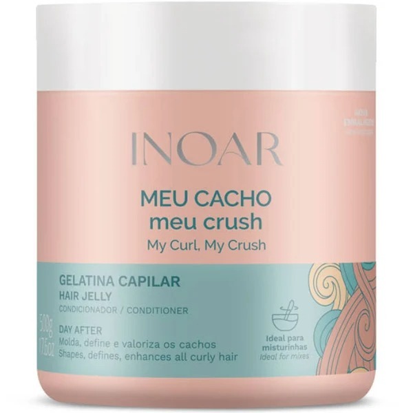 GELATINA CAPILAR MEU CACHO MEU CRUSH INOAR 500G. em Oferta na Shopee