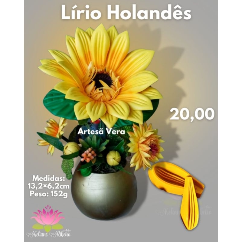 FRISADOR EM RESINA LÍRIO HOLANDÊS