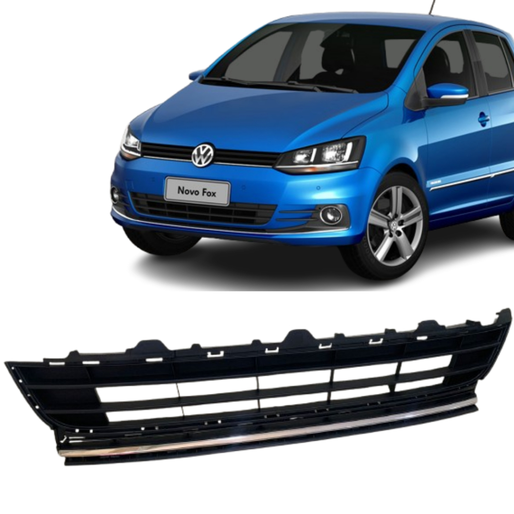 Grade Para-choque Central Fox SpaceFox 2015 a 2022 Inferior Com Friso