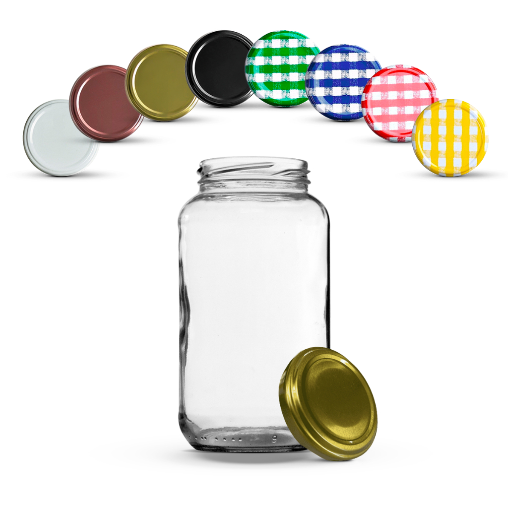 6 Potes De Vidro 800ml Az 500 Com Tampas Metálicas E Lacres em Oferta na Shopee