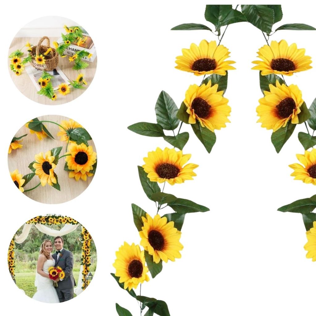 Corrente de Girassol Flor Artificial 2m