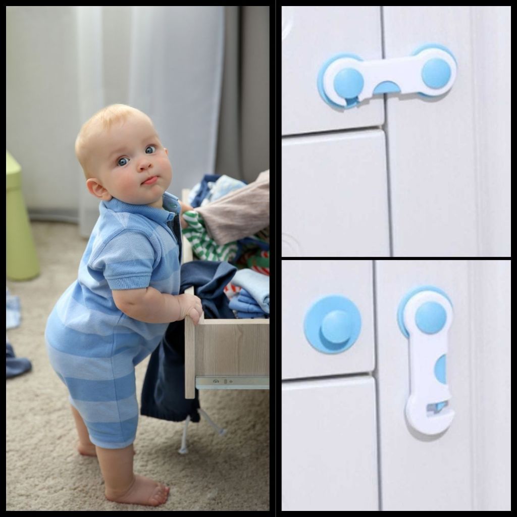Trava Infantil Para Armários Portas Gavetas Geladeira Vaso Sanitário Protege Bebês e Crianças
