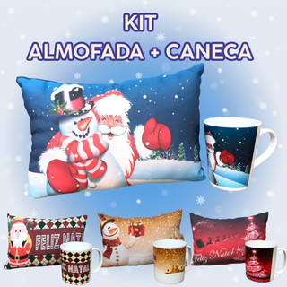 Presente de Natal Almofada + Caneca Cesta de Natal Presente Cesta de Presente Natalina Caneca