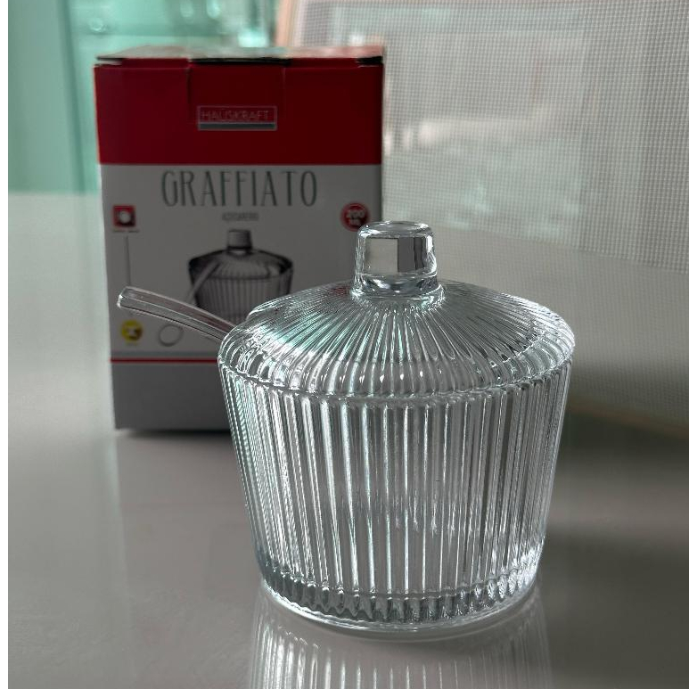 Açucareiro Graffiato em Vidro Transparente 200ml - Hauskraft