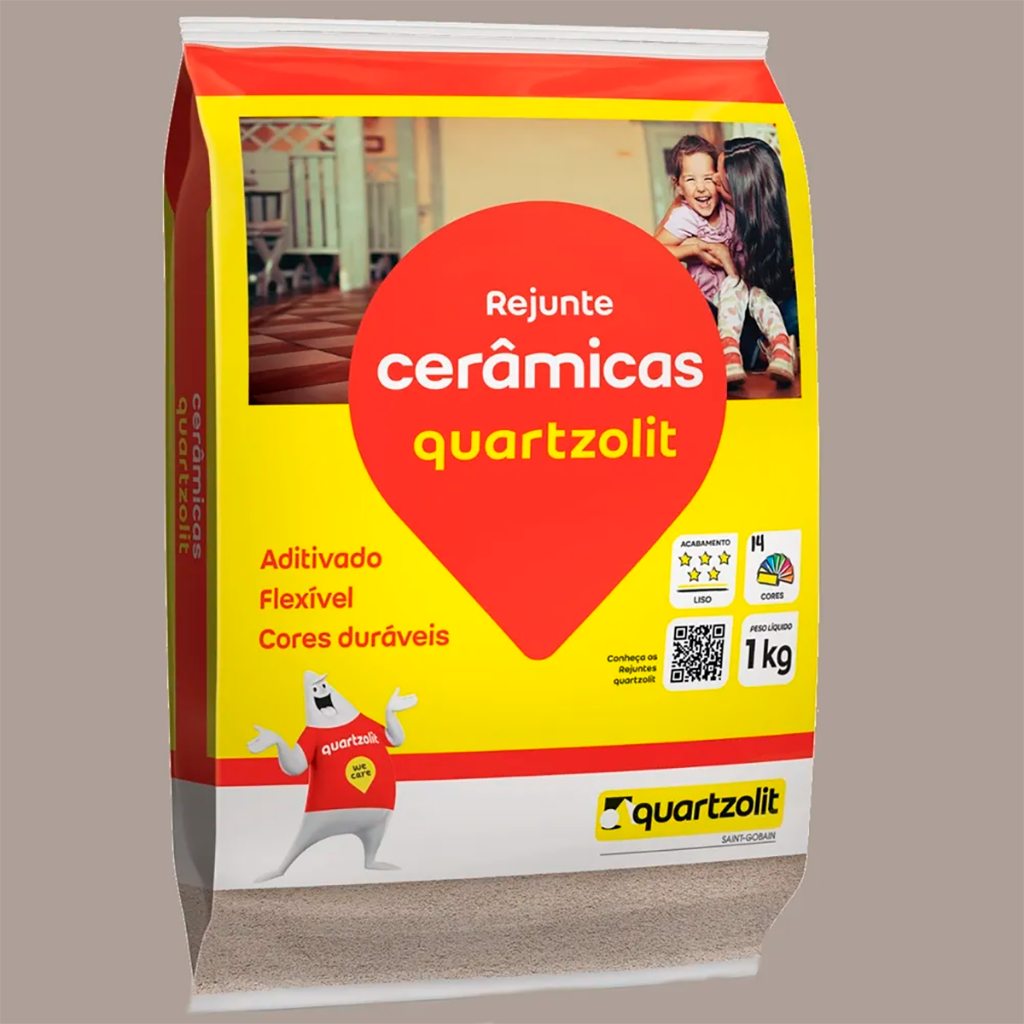 Kit com 15kg Rejunte Cerâmicas Cinza Outono Quartzolit