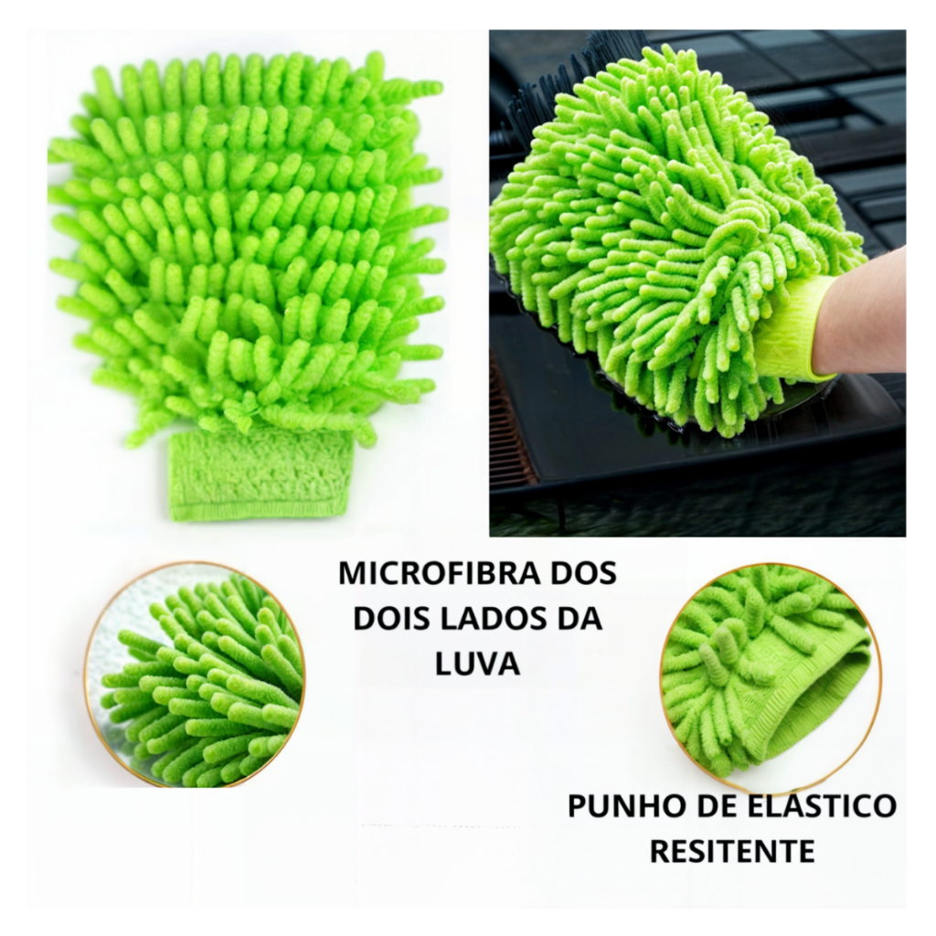 Luva Microfibra Para Lavar Carros E Utilidades Domesticas