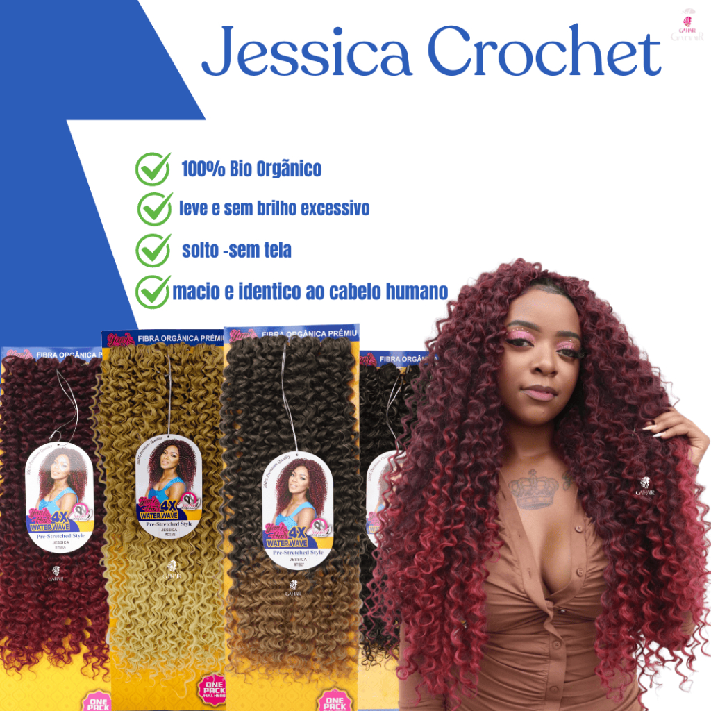Cabelo Orgânico Cacheado Para Crochet Braids 75 Cm 300Gr Lançamento Jessica