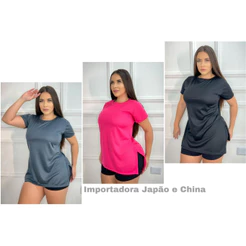 Kit com 3 Blusas Academia Feminina Dryfit Tapa Bumbum LISA