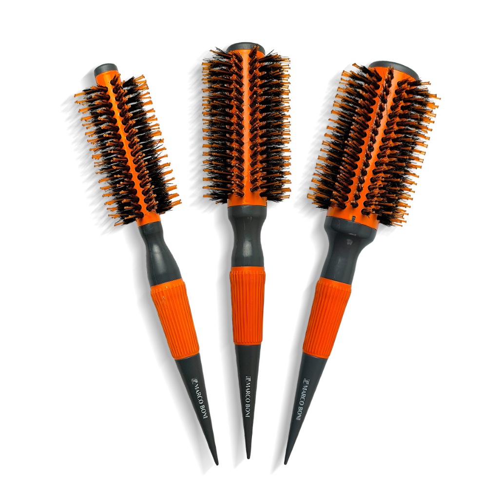 Kit 3 Escovas De Cabelo Thermal Ceramic Orange Profissional