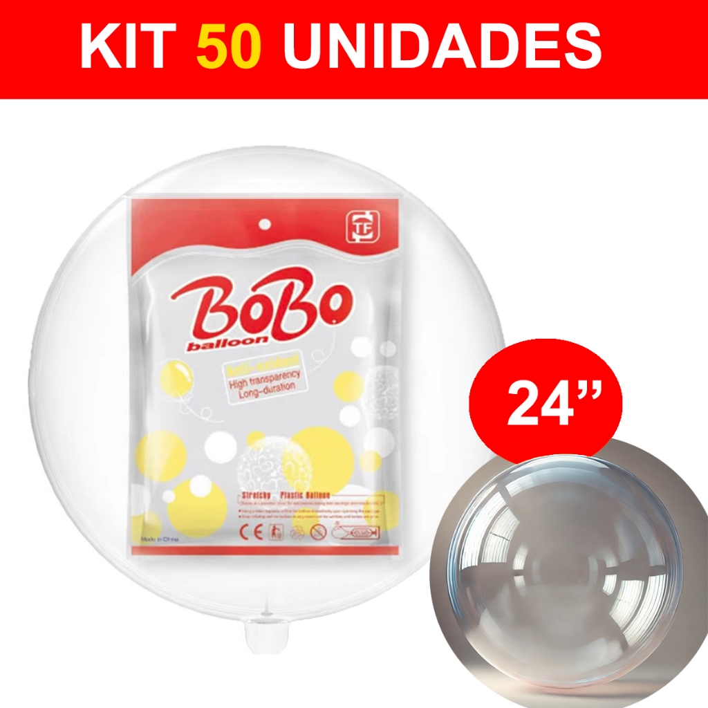 50 Balão Bubble Bolha Transparente 24 Polegadas Balão Cristal 60cm em Oferta na Shopee