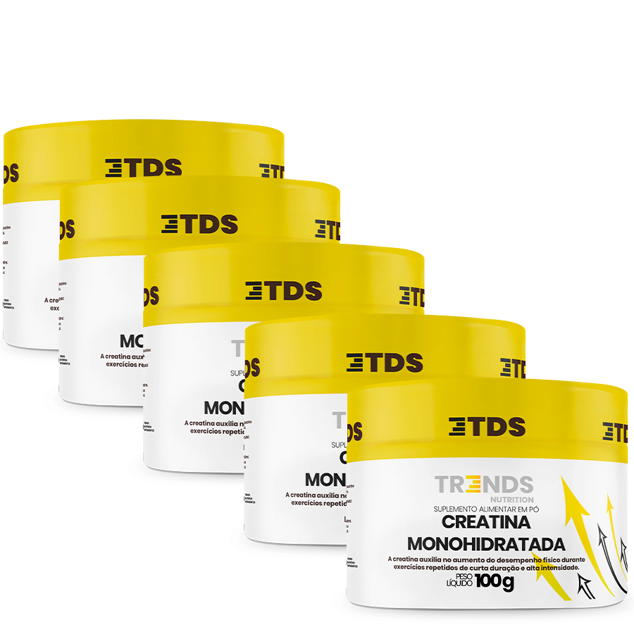 Kit Academia 5x Creatina Creatine Monohidratada Pote 100g
