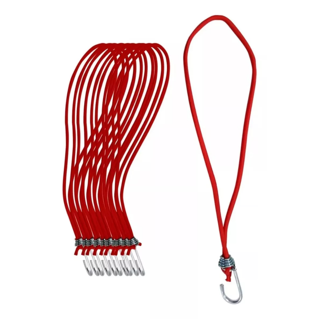 Extensor Vermelho Elástico Corda Fixador Lona Caminhão 35cm 5mm