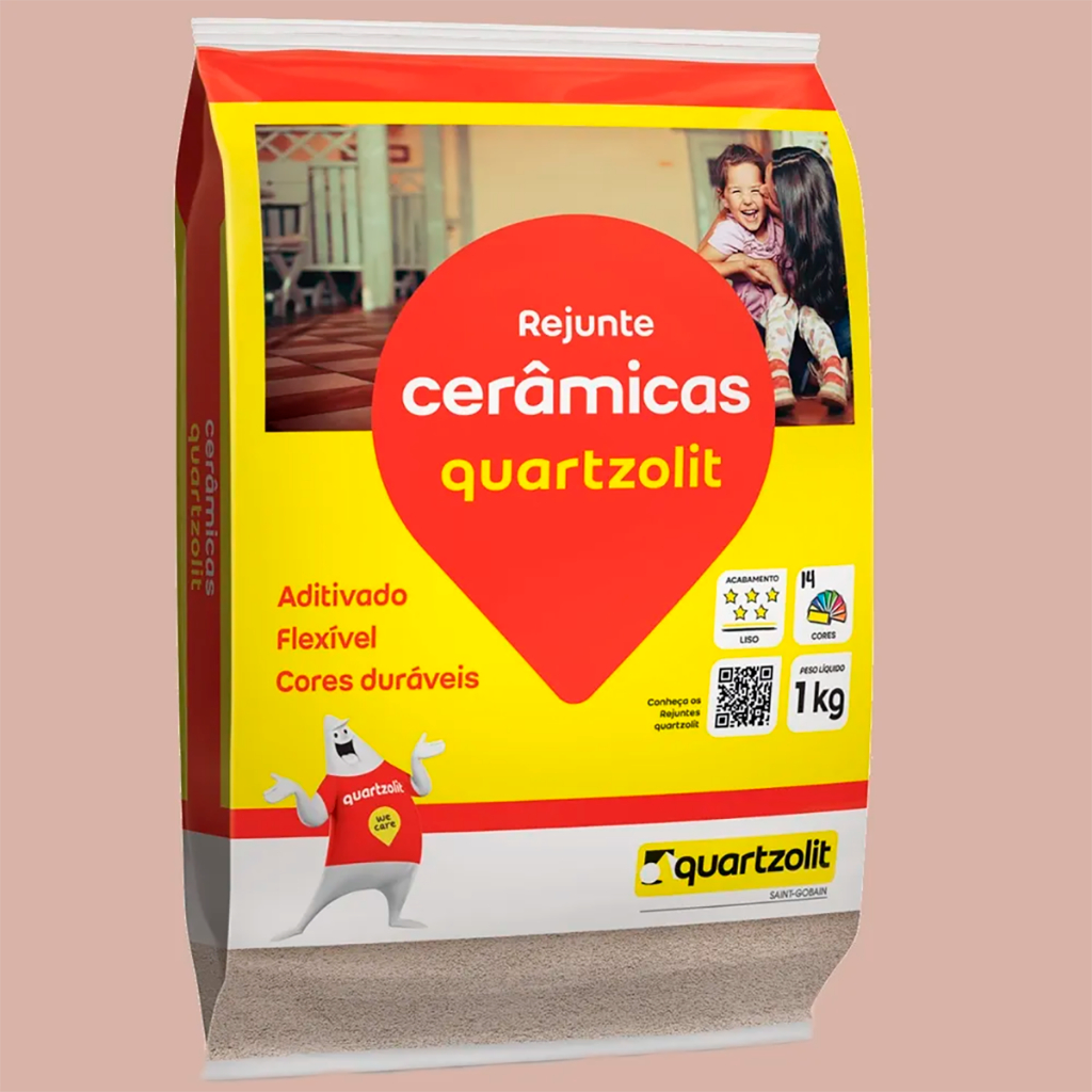 Kit com 15kg Rejunte Cerâmicas Marrom Quartzolit