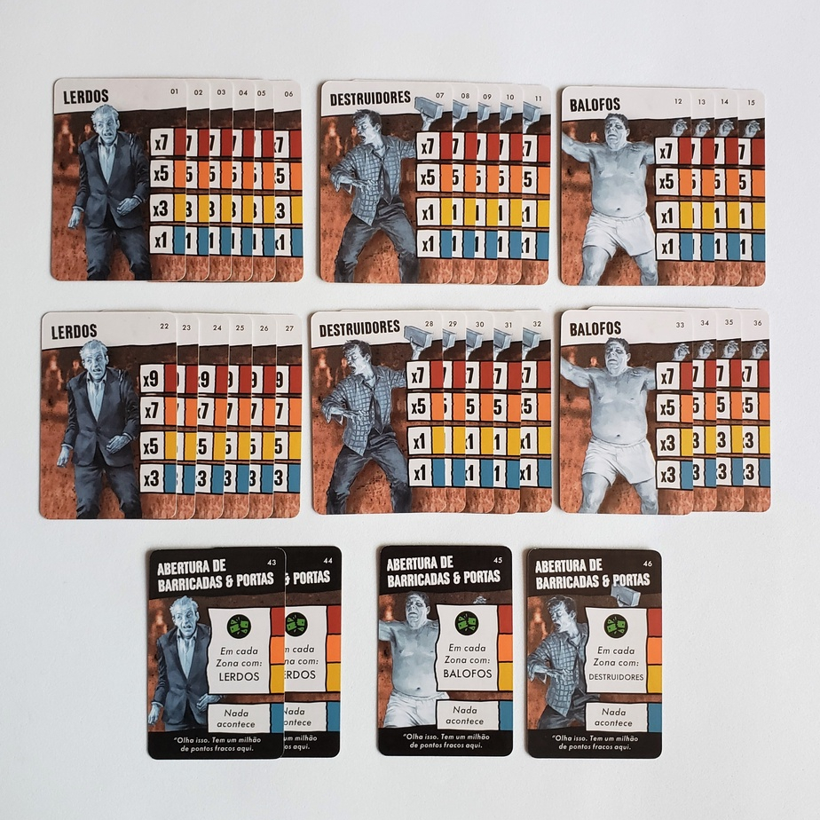 34 Cartas de Ativação Carniçais Zumbi (Ghouls) - Zombicide Night of the Living Dead / RPG