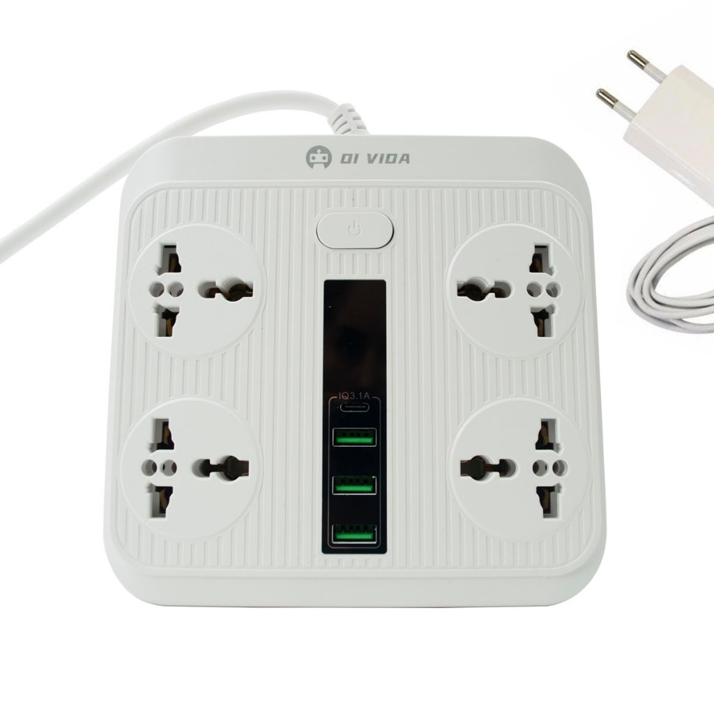 Tomada Elétrica Com 4 Entradas Universais E 3 Usb 21aa - Home Appliances