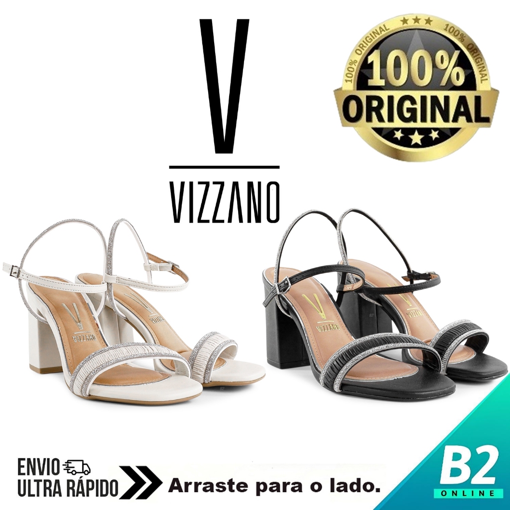 Sandália Vizzano Salto Médio Bloco Feminina 100% Original Com Nota Fiscal e Garantia - Women Shoes