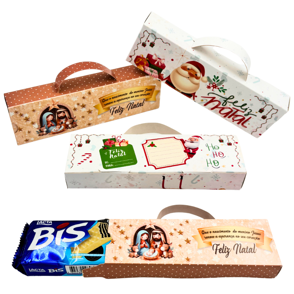 Caixas Capa Porta BIS de natal Com Alça. Embalagem de Natal - Lembrancinha de Natal (lançamento)