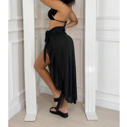 Saida De Praia Canga Feminina Pareô Com Babados Saia Longa envio rapido