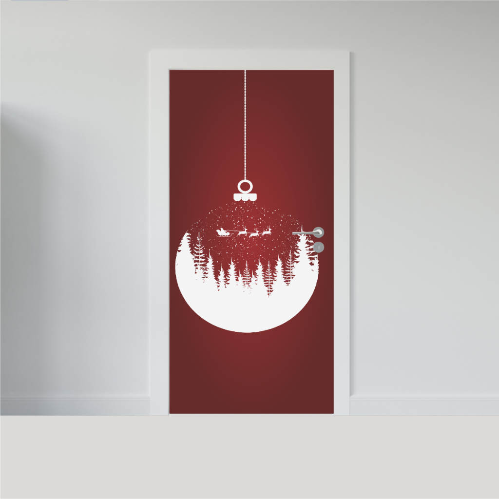 Adesivo Decorativo Para Portas Revestimento Papel de Parede NATAL Boas Festas Fim de Ano - Feliz Natal - NATAL 03 - 2025