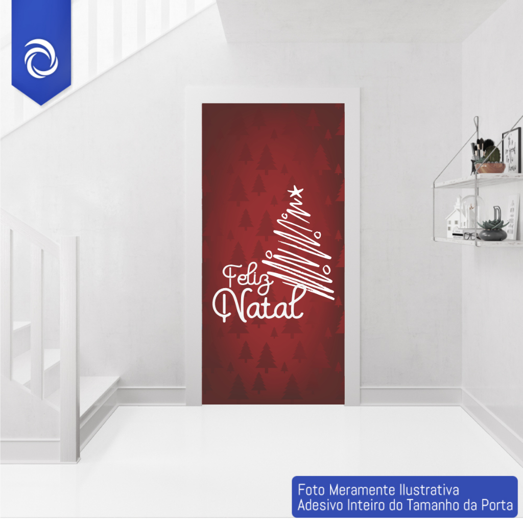 Adesivo Decorativo Para Portas Revestimento Papel de Parede NATAL Boas Festas Fim de Ano - Feliz Natal - NATAL 02 - 2025