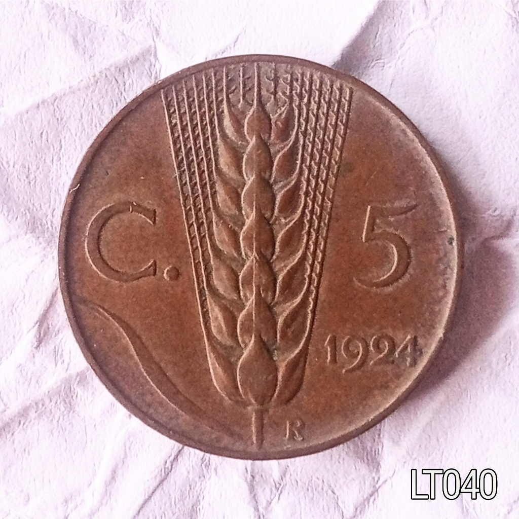 Moeda 5 centésimos Itália 1924