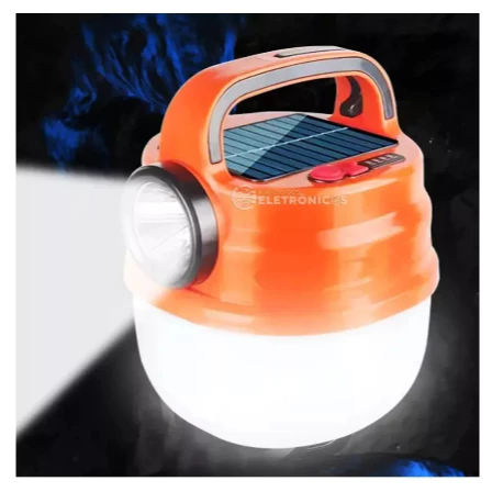 Lanterna lâmpada solar e usb de acampamento holofote passeio noturno — imagem 1